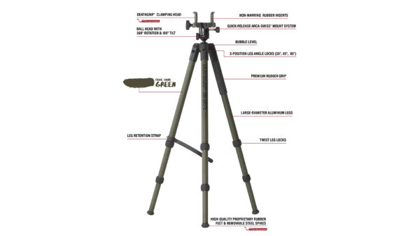 BOG Death Grip Infinite Aluminium Rifle Tripod System - Image 5